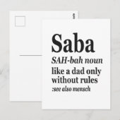 Saba Hebreeuwse Opa Definitie Joods Hanukkah Gif Briefkaart (Voorkant / Achterkant)