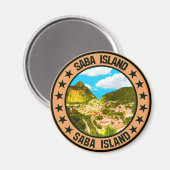 Saba Island Magneet (Voorkant / Achterkant)