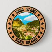 Saba Island Ronde Button 7,6 Cm (Voorkant)