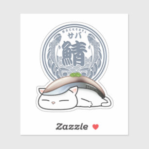 Saba Makreel Sushi Cat Sticker