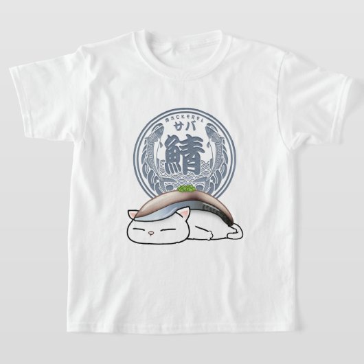 Saba Makreel Sushi Cat T-shirt (Laagn)