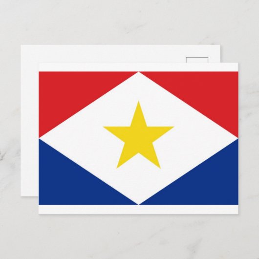 Saba National World Flag Briefkaart (Voorkant / Achterkant)