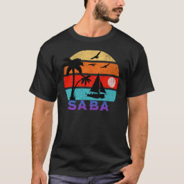 Saba Retro Sunset Ocean Grootvader T-shirt