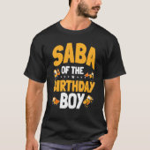 Saba van de verjaardag jongen bouwvakker bday t-shirt (Voorkant)