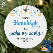 Saba Ve-Savta EERSTE HANUKKAH ALS GROOTOUDERS Keramisch Ornament