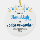 Saba Ve-Savta EERSTE HANUKKAH ALS GROOTOUDERS Keramisch Ornament (Voorkant)