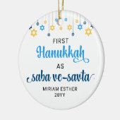 Saba Ve-Savta EERSTE HANUKKAH ALS GROOTOUDERS Keramisch Ornament (Links)