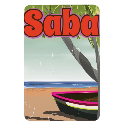 Saba vintage-poster. magneet (Verticaal)