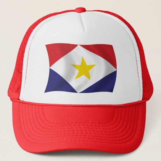 Saba Vlag Hoed Trucker Pet (Voorkant)