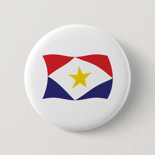 Saba Vlag Knop Ronde Button 5,7 Cm (Voorkant)
