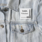SABA, vrijwilliger, oprichtend lid Vierkante Button 5,1 Cm (In situ)