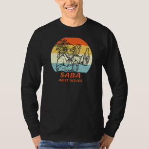 Saba West Indies  Pirate & Parrot Vacation T-shirt