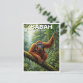Sabah Malaysia Orangutan Travel Briefkaart (Staand voorkant)