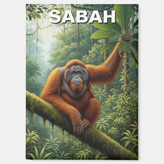 Sabah Malaysia Orangutan Travel Magneet (Voorkant)