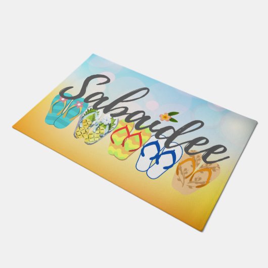 Sabaide Lao Welcome Doormat - Flipflops Deurmat (Schuin)