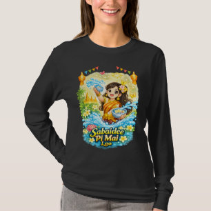 Sabaidee Pi Mai – Schattig Laotiaans meisje Waterf T-shirt