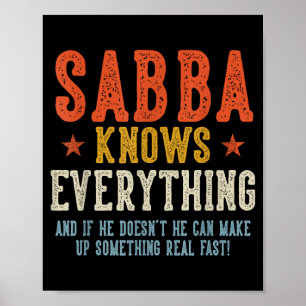 Sabba weet alles vaderdag retro vintage poster