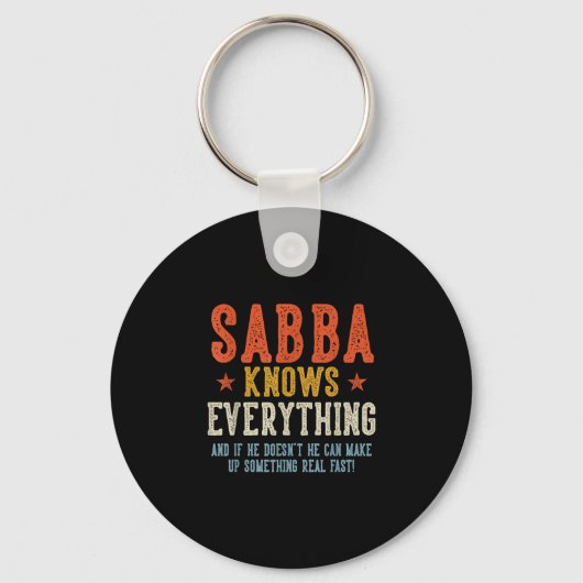 Sabba weet alles vaderdag retro vintage sleutelhanger (Voorkant)