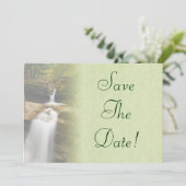 Sabbaday Falls Trouw Save The Date Kaart (Staand voorkant)