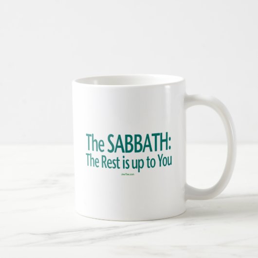 Sabbat de rest is aan jou. koffiemok (Rechts)