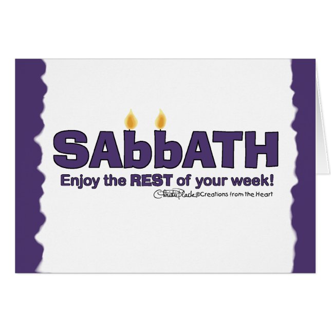Sabbat met kaarsen- Geniet van de rest van uw week (Voorkant Horizontaal)