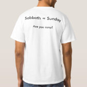 Sabbat = zondag? t-shirt (Achterkant)