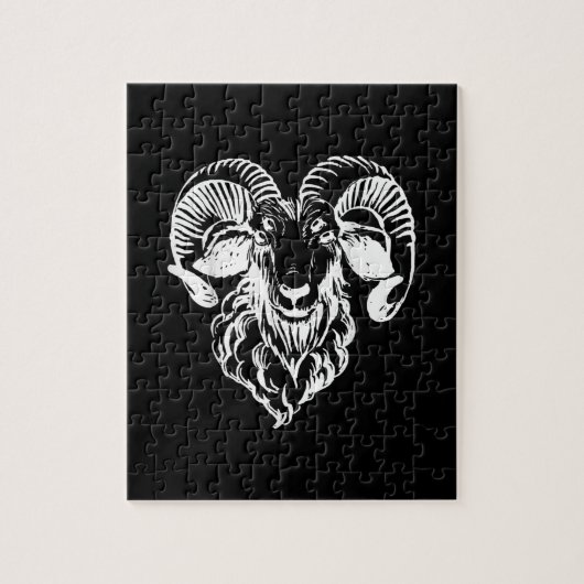 Sabbatic Baphomet Goat Evil Satanic Legpuzzel (Verticaal)