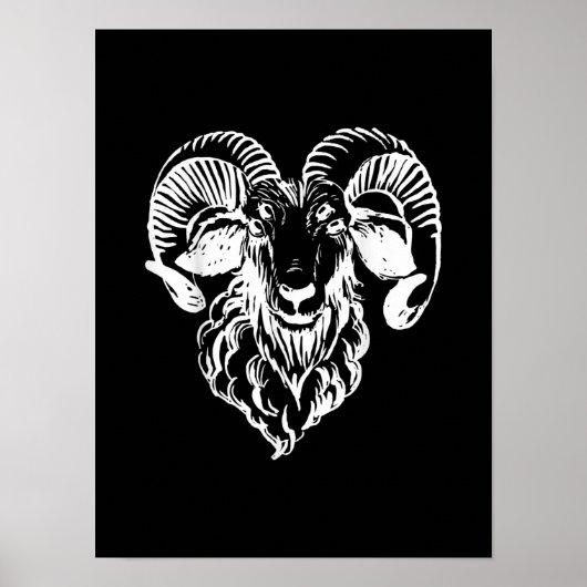 Sabbatic Baphomet Goat Evil Satanic Poster (Voorkant)