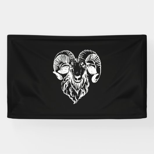 Sabbatic Baphomet Goat Evil Satanic Spandoek (Horizontaal)