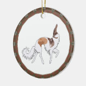 Sabel Pronkende Borzoi Kerst Ornament (Links)