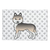 Sabel Siberische Husky Mooie Hond & Pootjes Kussensloop (Achterkant)