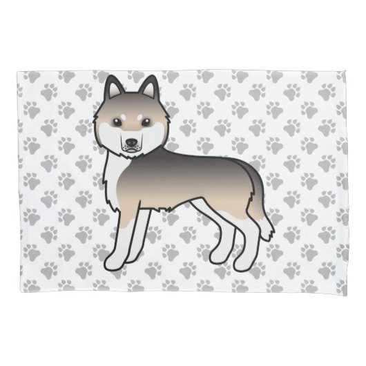 Sabel Siberische Husky Mooie Hond & Pootjes Kussensloop (Voorkant)