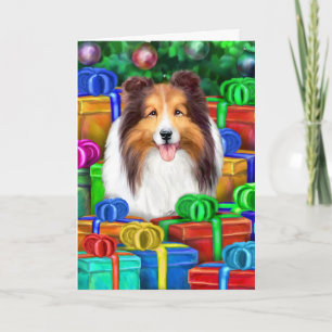 Sabelmarter van de Giften van Kerstmis van Sheltie Feestdagen Kaart