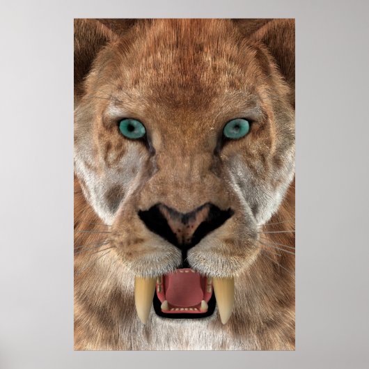 Sabeltandtijger of Smilodon Poster (Voorkant)
