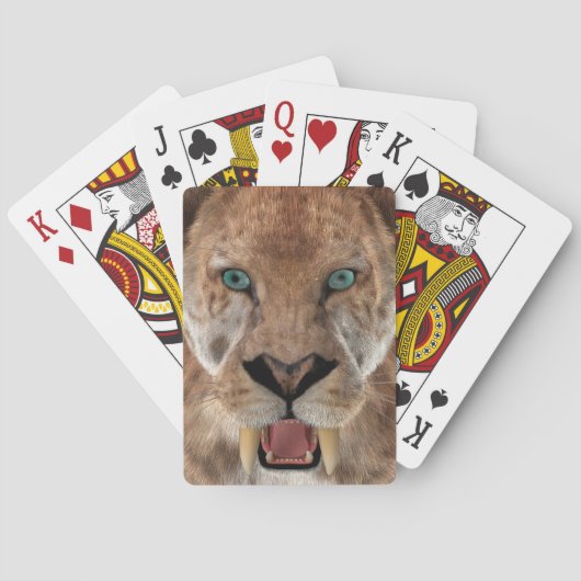 Sabeltandtijger of Smilodon Speelkaarten (Achterkant)