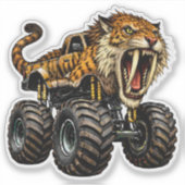 Sabeltandtijger Off-Road Monstertruck Sticker (Voorkant)