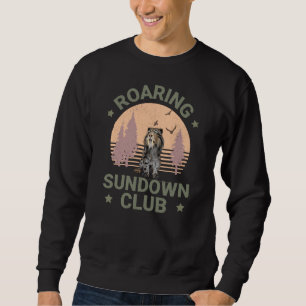 Sabeltandtijger Retro Bos Zonsondergang Club Trui
