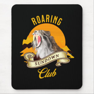 Sabeltandtijger Retro Zonsondergang Avonturenclub Muismat