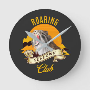 Sabeltandtijger Retro Zonsondergang Avonturenclub Ronde Klok