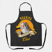 Sabeltandtijger Retro Zonsondergang Avonturenclub Schort (Voorkant)