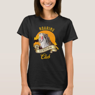 Sabeltandtijger Retro Zonsondergang Avonturenclub T-shirt