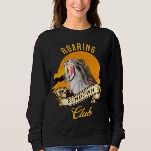 Sabeltandtijger Retro Zonsondergang Avonturenclub Trui