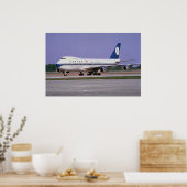 Sabena 747 op de start- en landingsbaan, luchthave poster (Keuken)