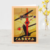 Sabena Art Deco Compass Kaart (Gele Bloem)