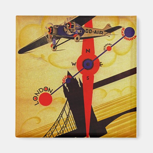 Sabena Art Deco Compass Magneet (Voorkant)