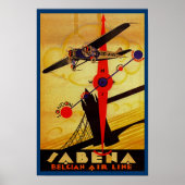 Sabena Art Deco Compass Poster (Voorkant)