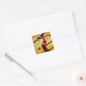 Sabena Art Deco Compass Vierkante Sticker (Envelop)