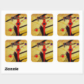 Sabena Art Deco Compass Vierkante Sticker (Vel)