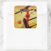 Sabena Art Deco Compass Vierkante Sticker (Tas)