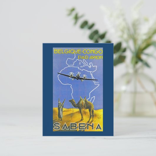 Sabena ~ Belgique Congo Briefkaart (Staand voorkant)